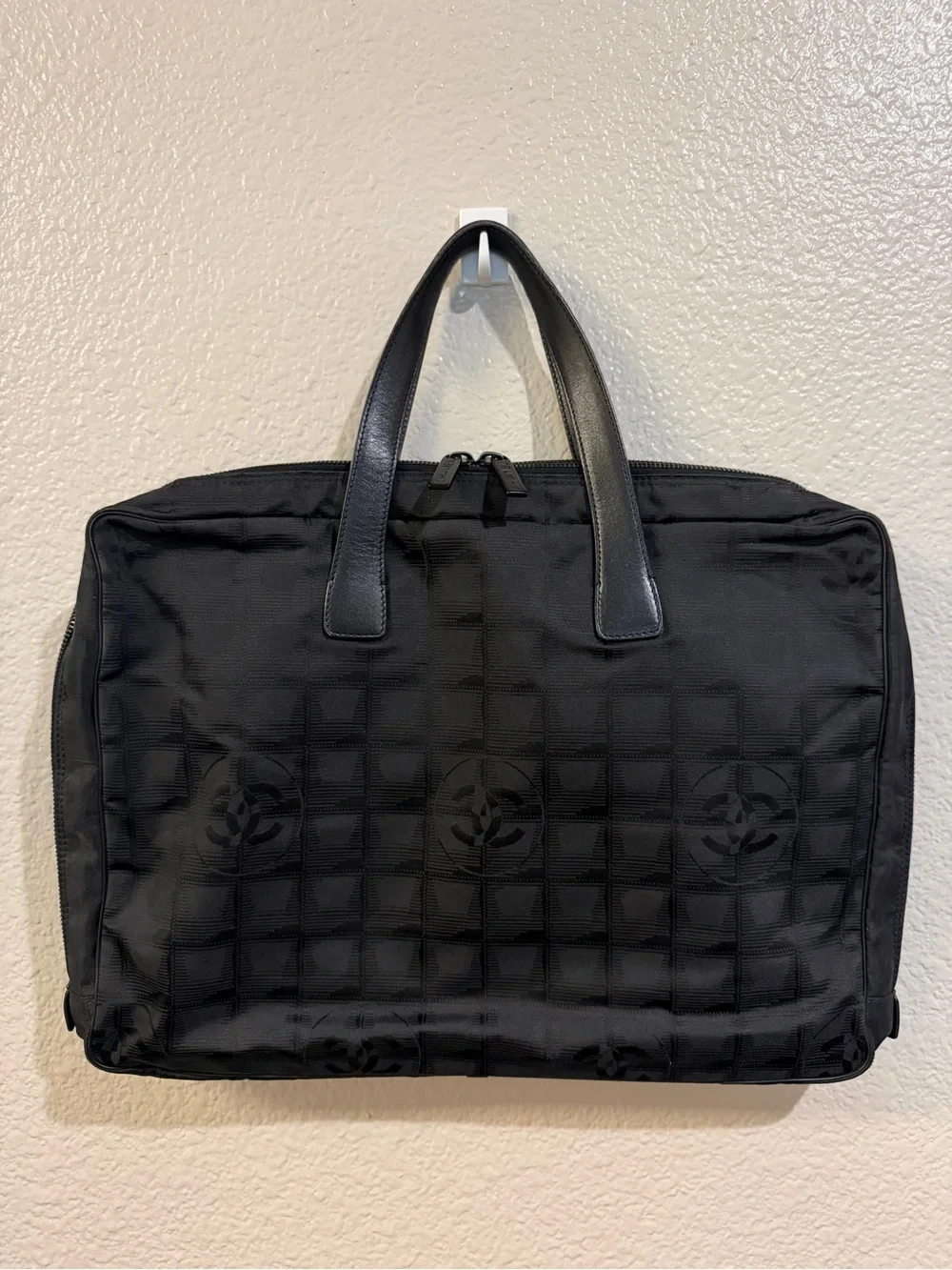 CHANEL Black Nylon Laptop Bag